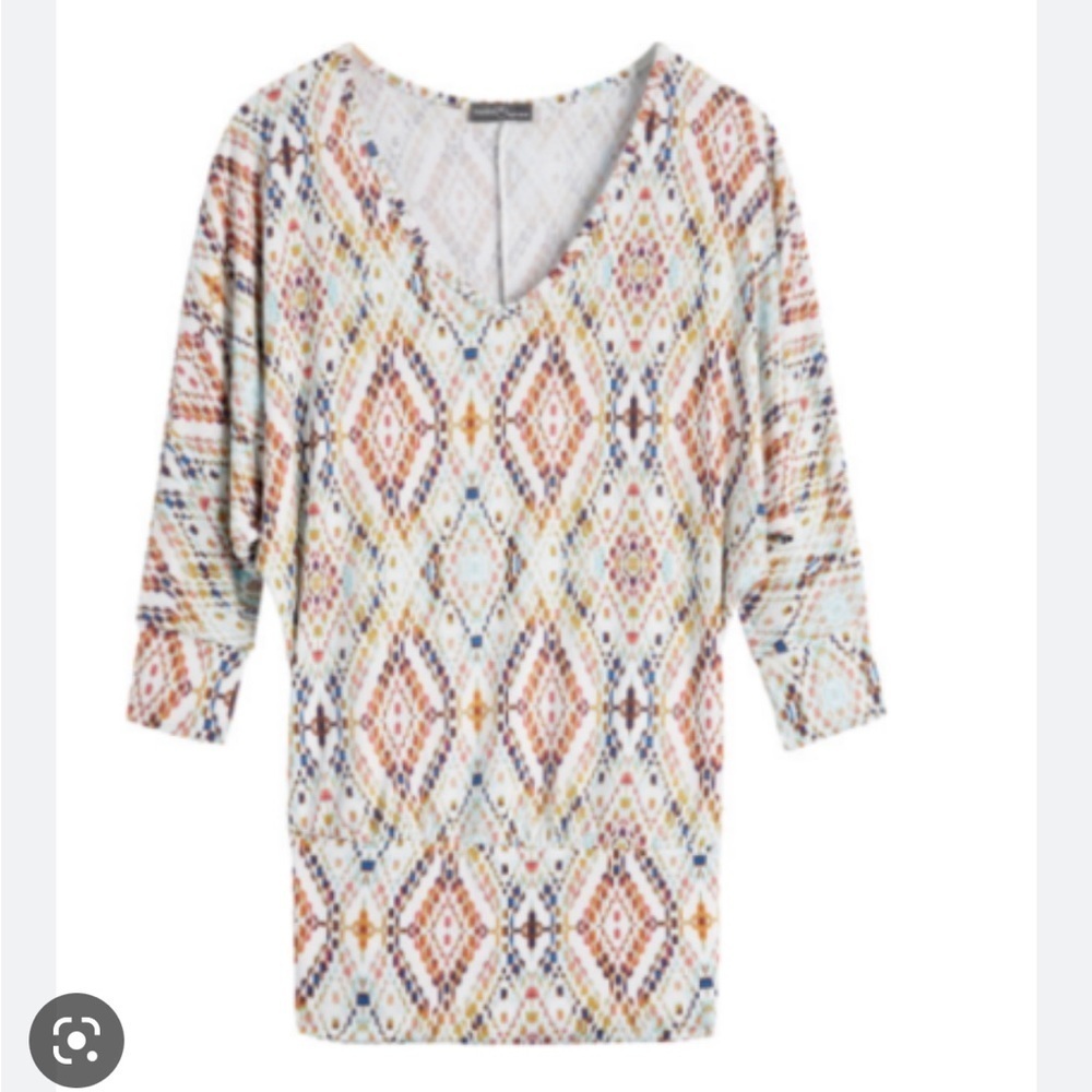 NWT Stitch Fix Market & Spruce Colorful Avah Knit Blouse Top Shirt Size L